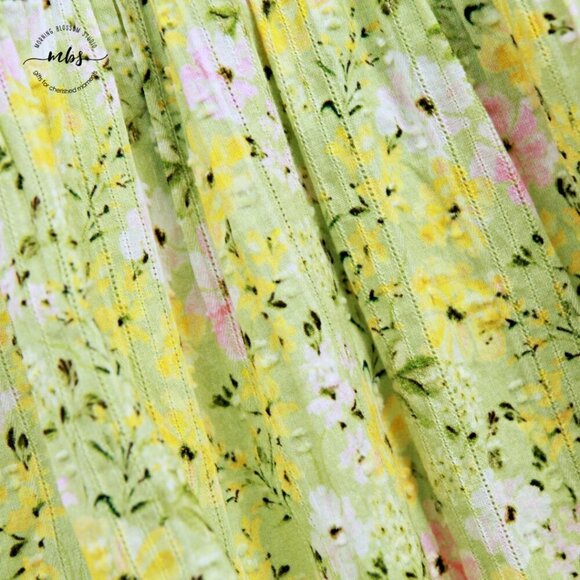 Rahi Milly Smock Floral Scoop Neck Mini Dress Green Yellow Women M - Picture 13 of 15